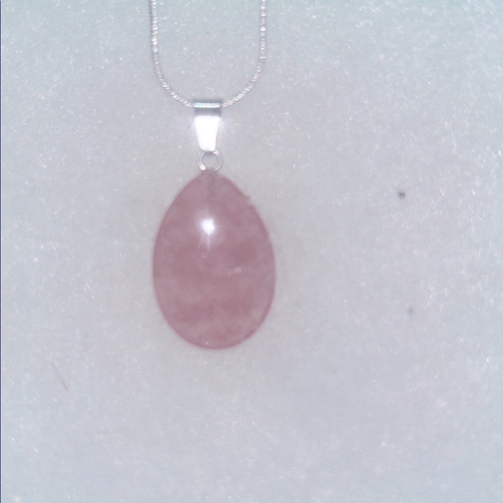 Boho hippie Cherry Quartz Crystal Sterling Silver 18” Necklace